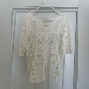 Laundry By Shelli Segal White Lace Blouse